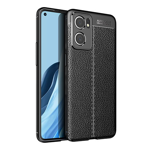 Soft Silicone Gel Leather Snap On Case Cover for Oppo Find X5 Lite 5G Black