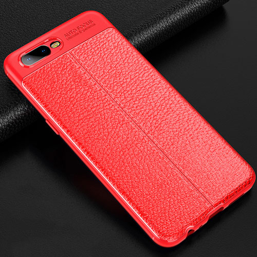 Soft Silicone Gel Leather Snap On Case Cover for Oppo K1 Red