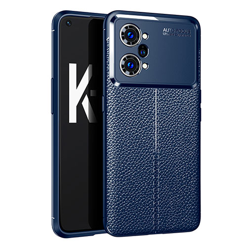 Soft Silicone Gel Leather Snap On Case Cover for Oppo K10 Pro 5G Blue
