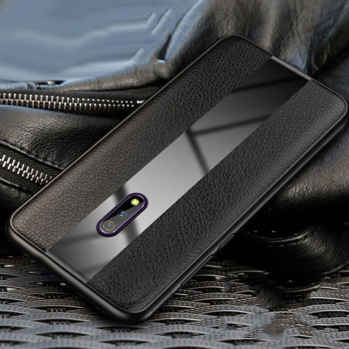 Soft Silicone Gel Leather Snap On Case Cover for Oppo K3 Black