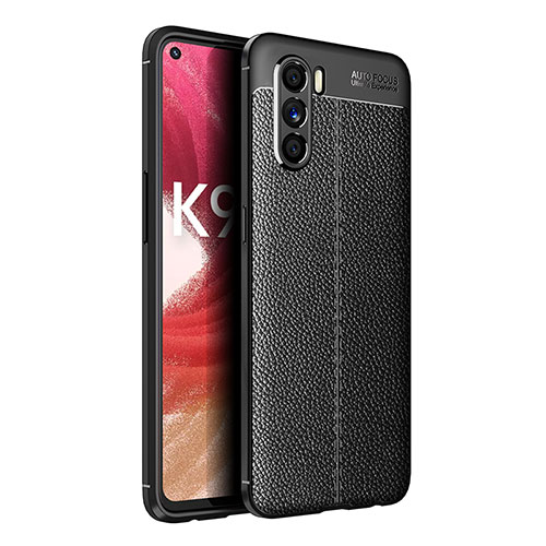 Soft Silicone Gel Leather Snap On Case Cover for Oppo K9 Pro 5G Black