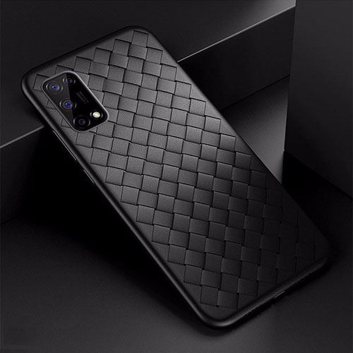 Soft Silicone Gel Leather Snap On Case Cover for Realme Narzo 30 Pro 5G Black