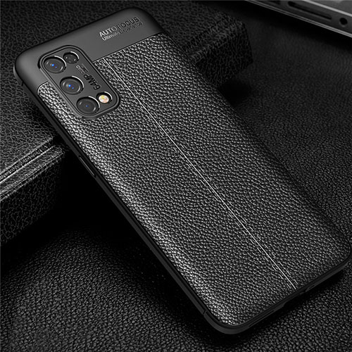 Soft Silicone Gel Leather Snap On Case Cover for Realme Q2 Pro 5G Black