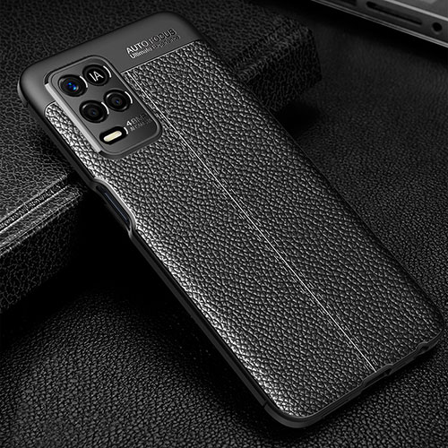 Soft Silicone Gel Leather Snap On Case Cover for Realme Q3 5G Black