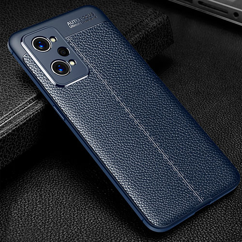 Soft Silicone Gel Leather Snap On Case Cover for Realme Q5 Pro 5G Blue