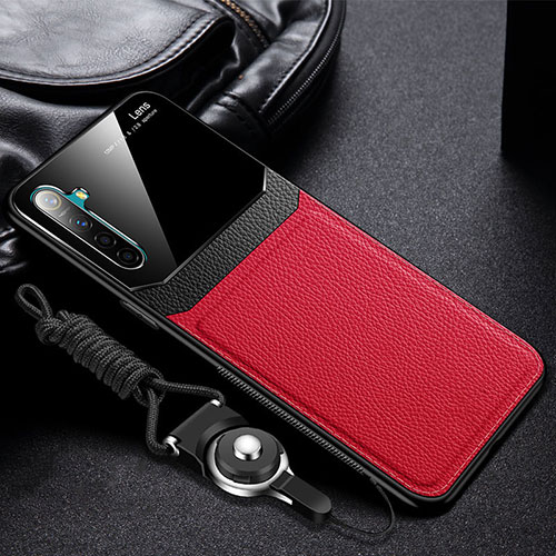 Soft Silicone Gel Leather Snap On Case Cover for Realme X2 Red