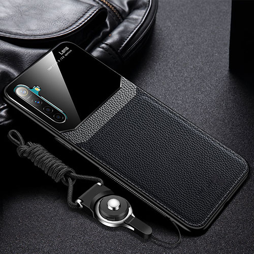 Soft Silicone Gel Leather Snap On Case Cover for Realme XT Black