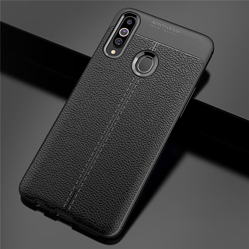 Soft Silicone Gel Leather Snap On Case Cover for Samsung Galaxy A20s Black