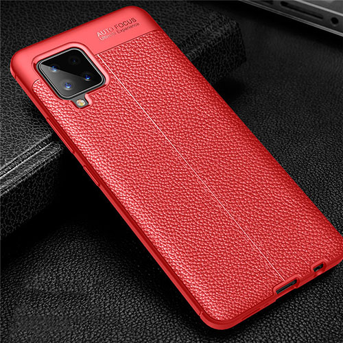 Soft Silicone Gel Leather Snap On Case Cover for Samsung Galaxy A42 5G Red