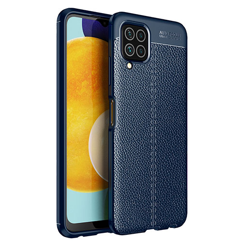 Soft Silicone Gel Leather Snap On Case Cover for Samsung Galaxy M32 4G Blue