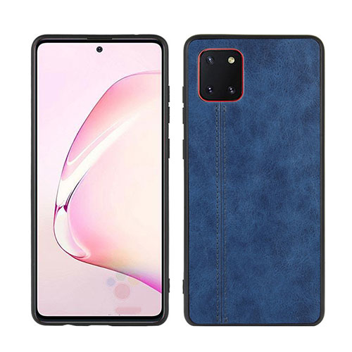 Soft Silicone Gel Leather Snap On Case Cover for Samsung Galaxy M60s Blue