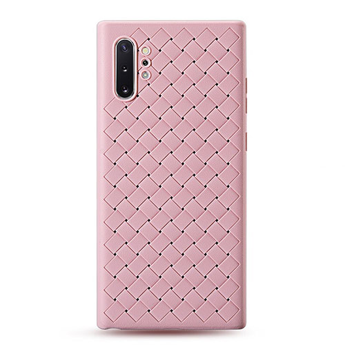 Soft Silicone Gel Leather Snap On Case Cover for Samsung Galaxy Note 10 Plus Rose Gold