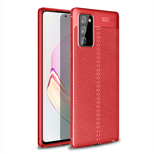 Soft Silicone Gel Leather Snap On Case Cover for Samsung Galaxy Note 20 Plus 5G Red