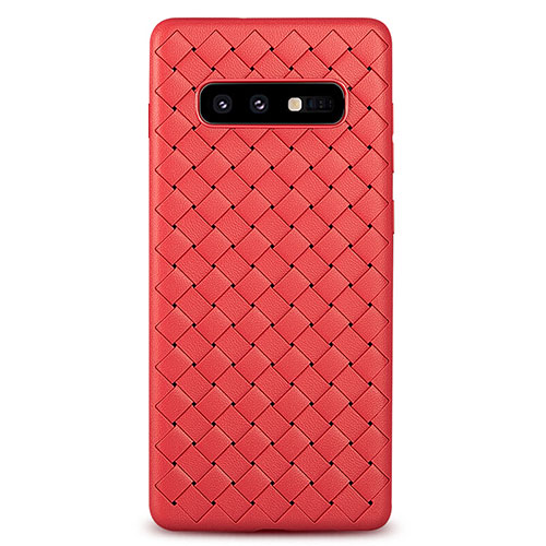 Soft Silicone Gel Leather Snap On Case Cover for Samsung Galaxy S10e Red