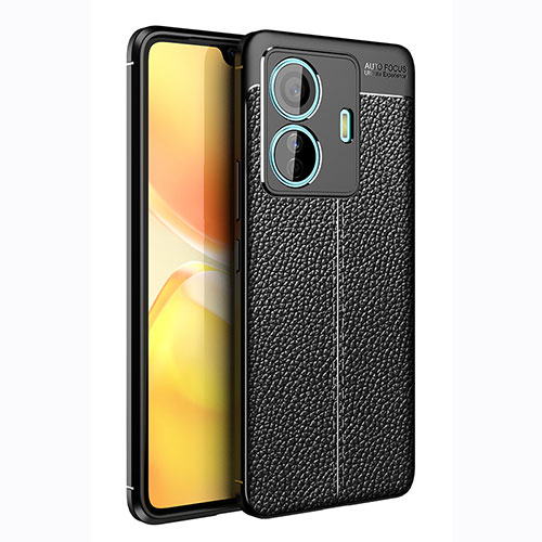 Soft Silicone Gel Leather Snap On Case Cover for Vivo iQOO Z6 Pro 5G Black