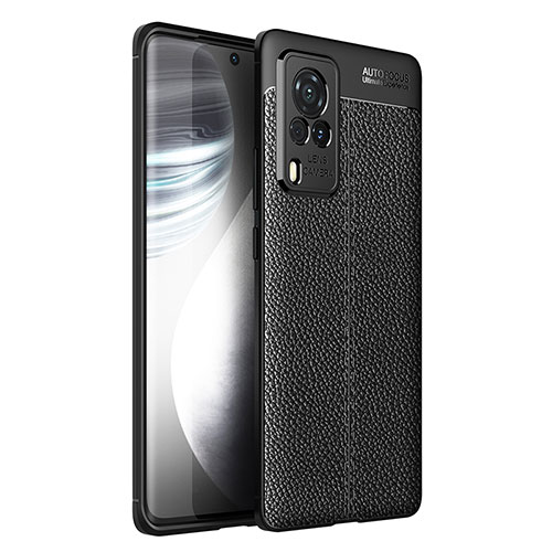 Soft Silicone Gel Leather Snap On Case Cover for Vivo X60 Pro 5G Black