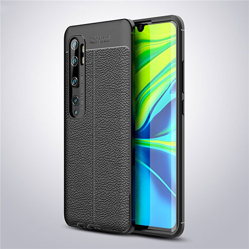 Soft Silicone Gel Leather Snap On Case Cover for Xiaomi Mi Note 10 Pro Black