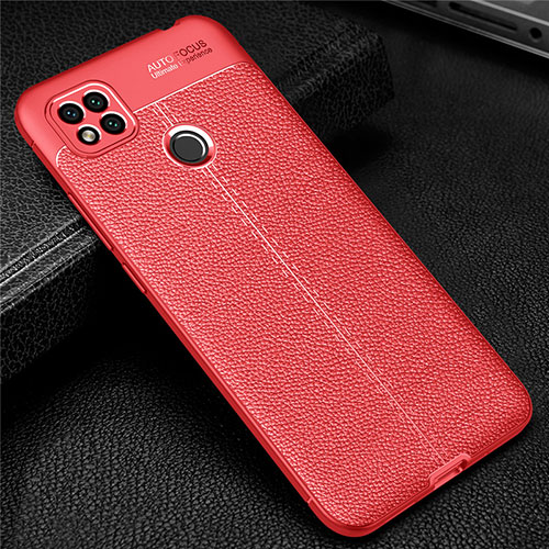 Soft Silicone Gel Leather Snap On Case Cover for Xiaomi POCO C3 Red