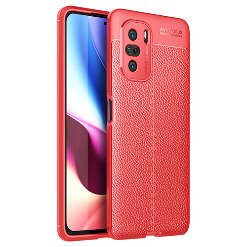 Soft Silicone Gel Leather Snap On Case Cover for Xiaomi Poco F3 5G Red
