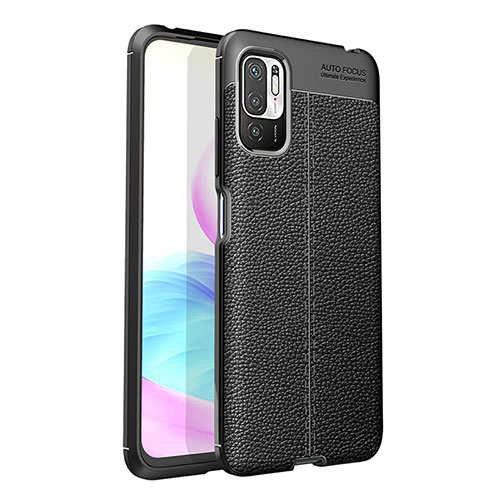 Soft Silicone Gel Leather Snap On Case Cover for Xiaomi POCO M3 Pro 5G Black