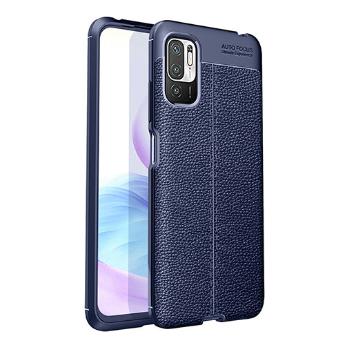 Soft Silicone Gel Leather Snap On Case Cover for Xiaomi POCO M3 Pro 5G Blue