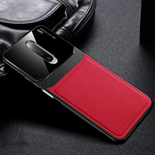 Soft Silicone Gel Leather Snap On Case Cover for Xiaomi Poco X2 Red