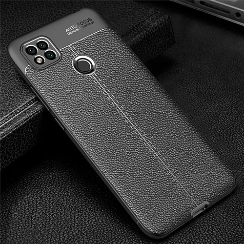 Soft Silicone Gel Leather Snap On Case Cover for Xiaomi Redmi 9 India Black