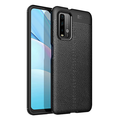 Soft Silicone Gel Leather Snap On Case Cover for Xiaomi Redmi 9 Power Black