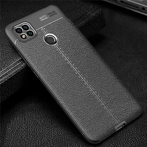 Soft Silicone Gel Leather Snap On Case Cover for Xiaomi Redmi 9C Black