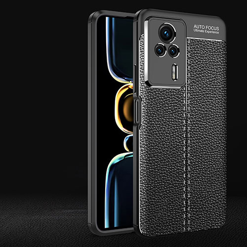 Soft Silicone Gel Leather Snap On Case Cover for Xiaomi Redmi K60E 5G Black