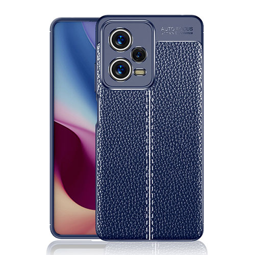 Soft Silicone Gel Leather Snap On Case Cover for Xiaomi Redmi Note 12 Pro 5G Blue