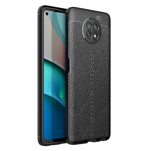 Soft Silicone Gel Leather Snap On Case Cover for Xiaomi Redmi Note 9T 5G Black