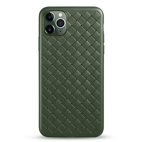 Soft Silicone Gel Leather Snap On Case Cover G01 for Apple iPhone 11 Pro Max Green