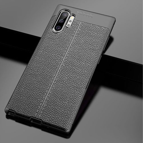 Soft Silicone Gel Leather Snap On Case Cover G01 for Samsung Galaxy Note 10 Plus 5G Black