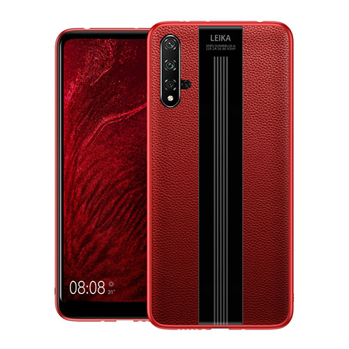 Soft Silicone Gel Leather Snap On Case Cover H01 for Huawei Honor 20S Red