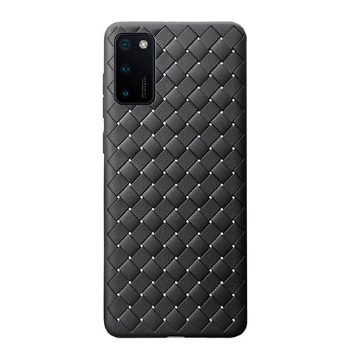 Soft Silicone Gel Leather Snap On Case Cover H01 for Huawei Honor View 30 5G Black