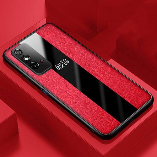 Soft Silicone Gel Leather Snap On Case Cover H01 for Huawei Honor X10 Max 5G Red