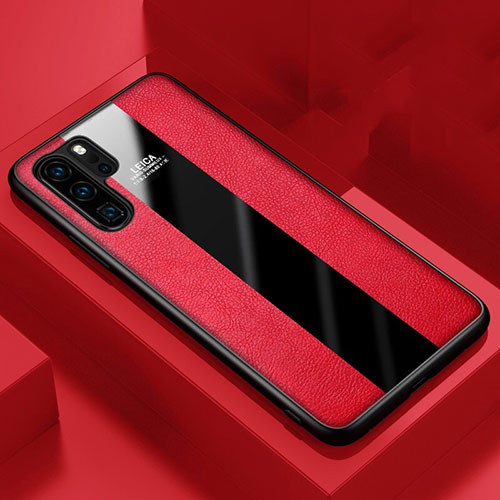 Soft Silicone Gel Leather Snap On Case Cover H01 for Huawei P30 Pro Red