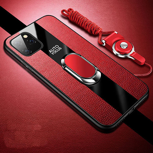 Soft Silicone Gel Leather Snap On Case Cover H02 for Apple iPhone 11 Pro Max Red