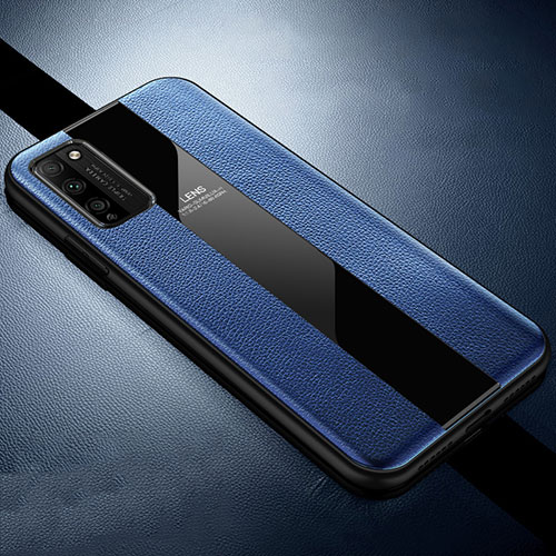 Soft Silicone Gel Leather Snap On Case Cover H02 for Huawei Honor 30 Lite 5G Blue