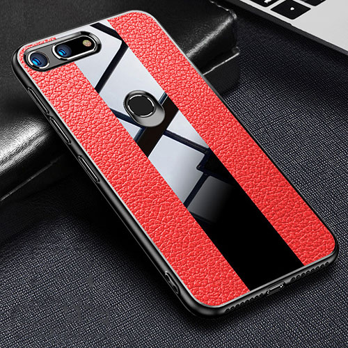 Soft Silicone Gel Leather Snap On Case Cover H02 for Huawei Honor View 20 Red