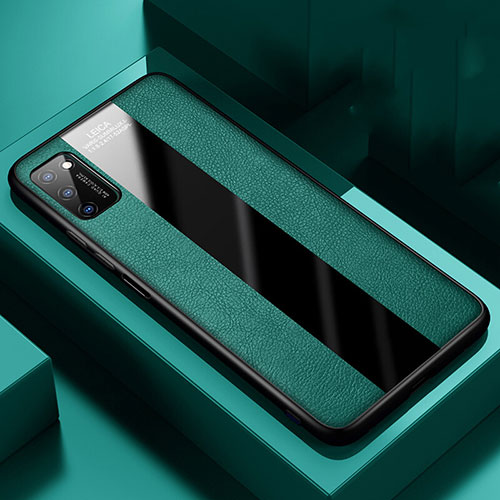 Soft Silicone Gel Leather Snap On Case Cover H02 for Huawei Honor View 30 5G Green