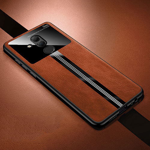 Soft Silicone Gel Leather Snap On Case Cover H02 for Huawei Mate 20 Lite Orange