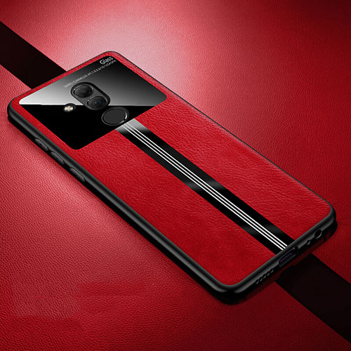 Soft Silicone Gel Leather Snap On Case Cover H02 for Huawei Mate 20 Lite Red