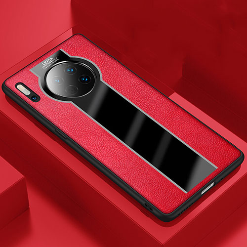 Soft Silicone Gel Leather Snap On Case Cover H02 for Huawei Mate 30 Pro 5G Red