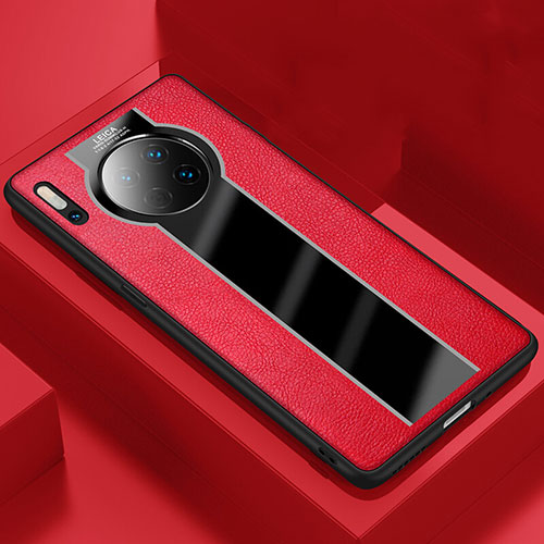 Soft Silicone Gel Leather Snap On Case Cover H02 for Huawei Mate 30E Pro 5G Red
