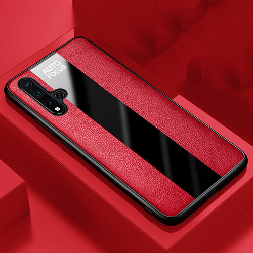 Soft Silicone Gel Leather Snap On Case Cover H02 for Huawei Nova 5 Red