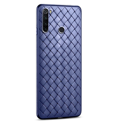 Soft Silicone Gel Leather Snap On Case Cover H02 for Xiaomi Redmi Note 8T Blue