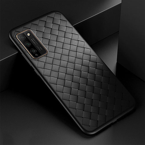 Soft Silicone Gel Leather Snap On Case Cover H03 for Huawei Honor 30 Lite 5G Black