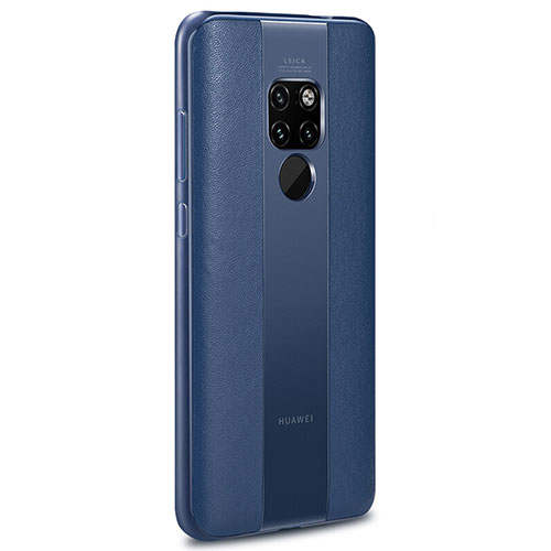 Soft Silicone Gel Leather Snap On Case Cover H03 for Huawei Mate 20 X 5G Blue